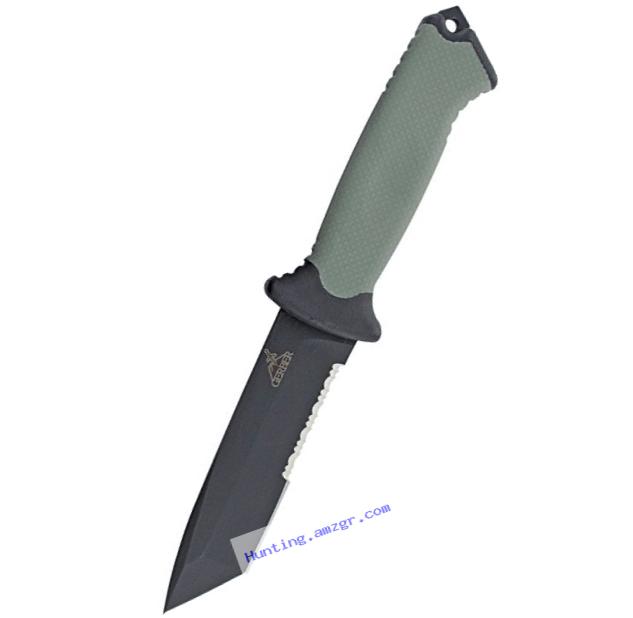 Gerber Prodigy Tanto Survival Knife, Serrated Edge, with Camo Sheath [31-000558]