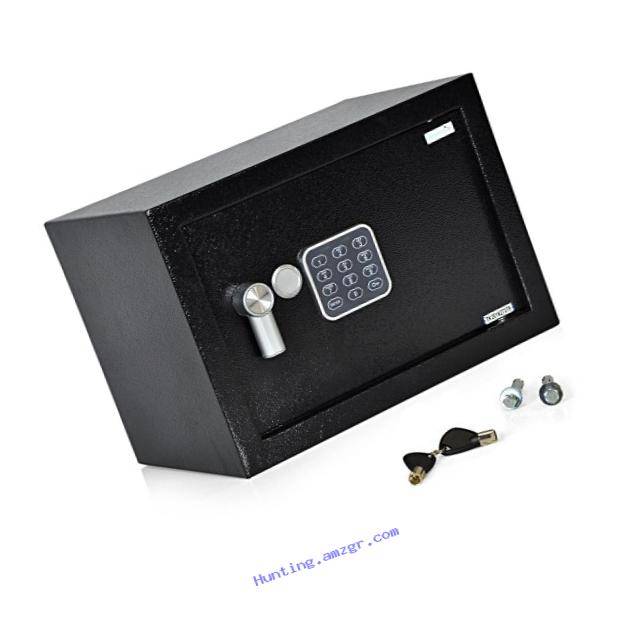 SereneLife Safe Box | Fire Safe Box | Safes And Lock Boxes | Fireproof Lock Box Safe | Digital Safe Box | Home Safe Box | Combination Safe Box | Steel Alloy Drop Safe - Includes Keys (SLSFE15)