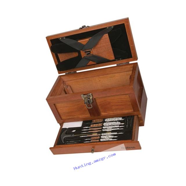 Outers 25 - Piece Universal Wood Gun Cleaning Tool Chest (.22 Caliber and up)
